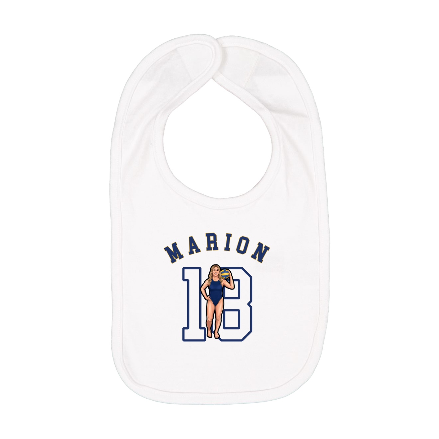 Infant Bib — Shirsey Arch in White