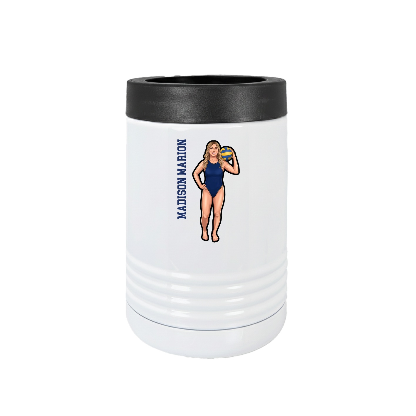 Beverage Holder — Name Vertical in White