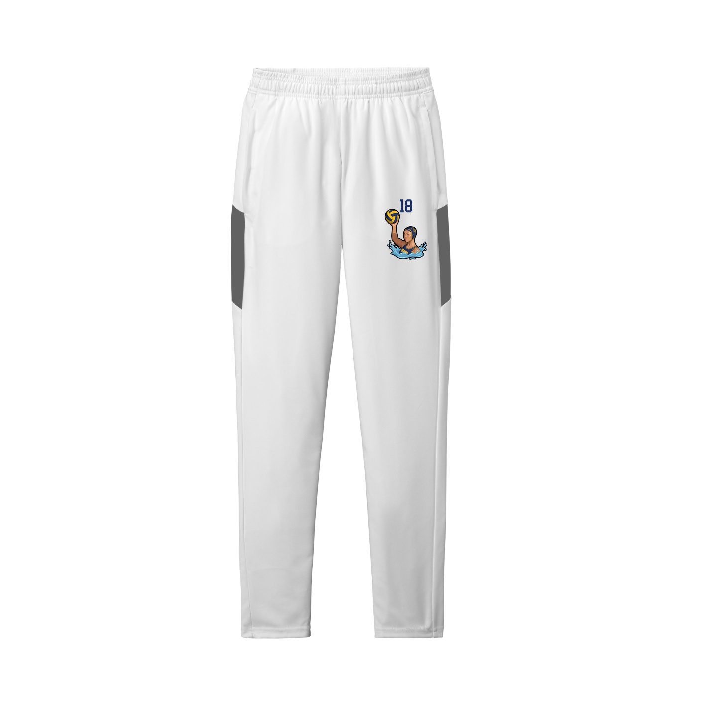 Team Travel Pant — Number Top in White/Grey