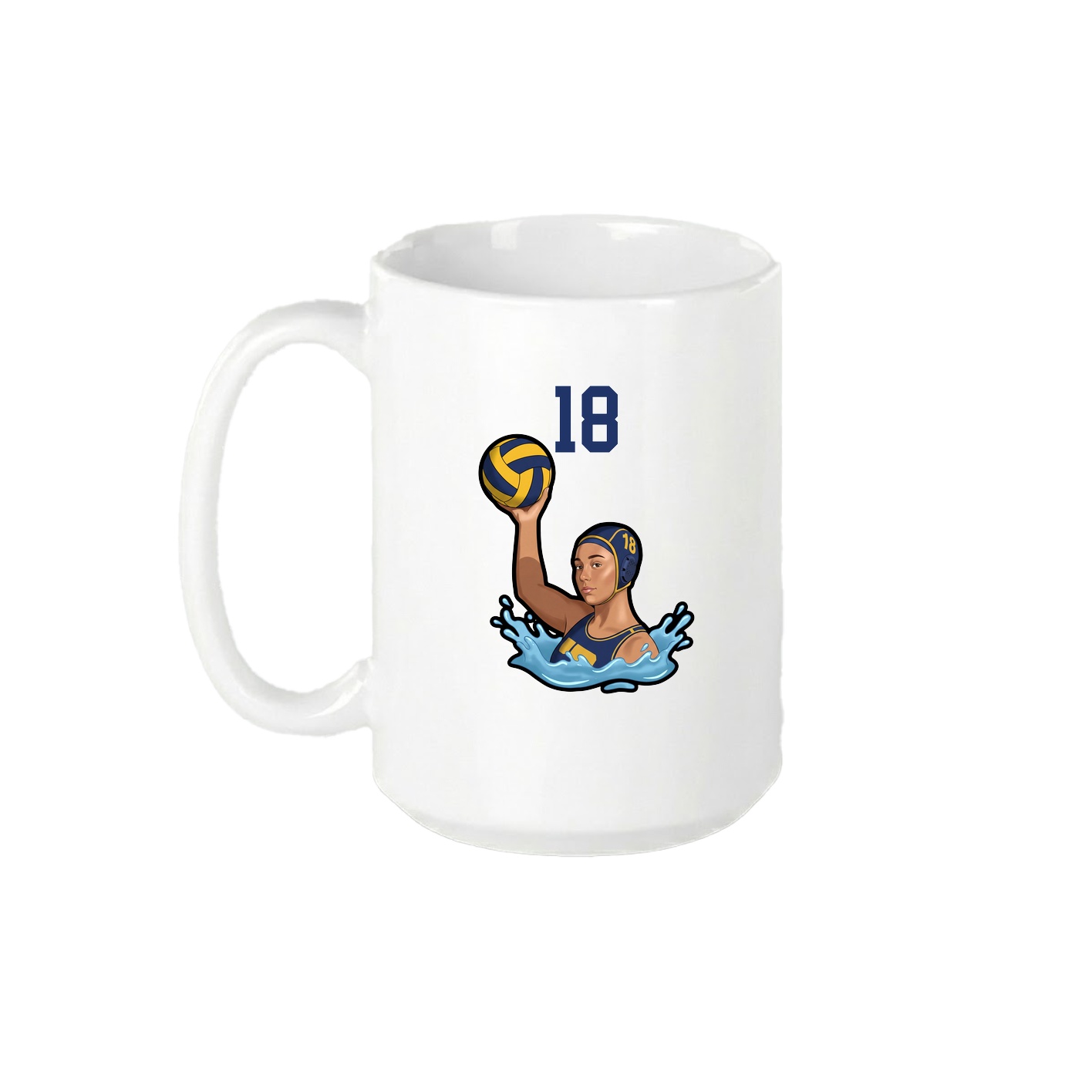 15oz Coffee Mug — Number Top in White