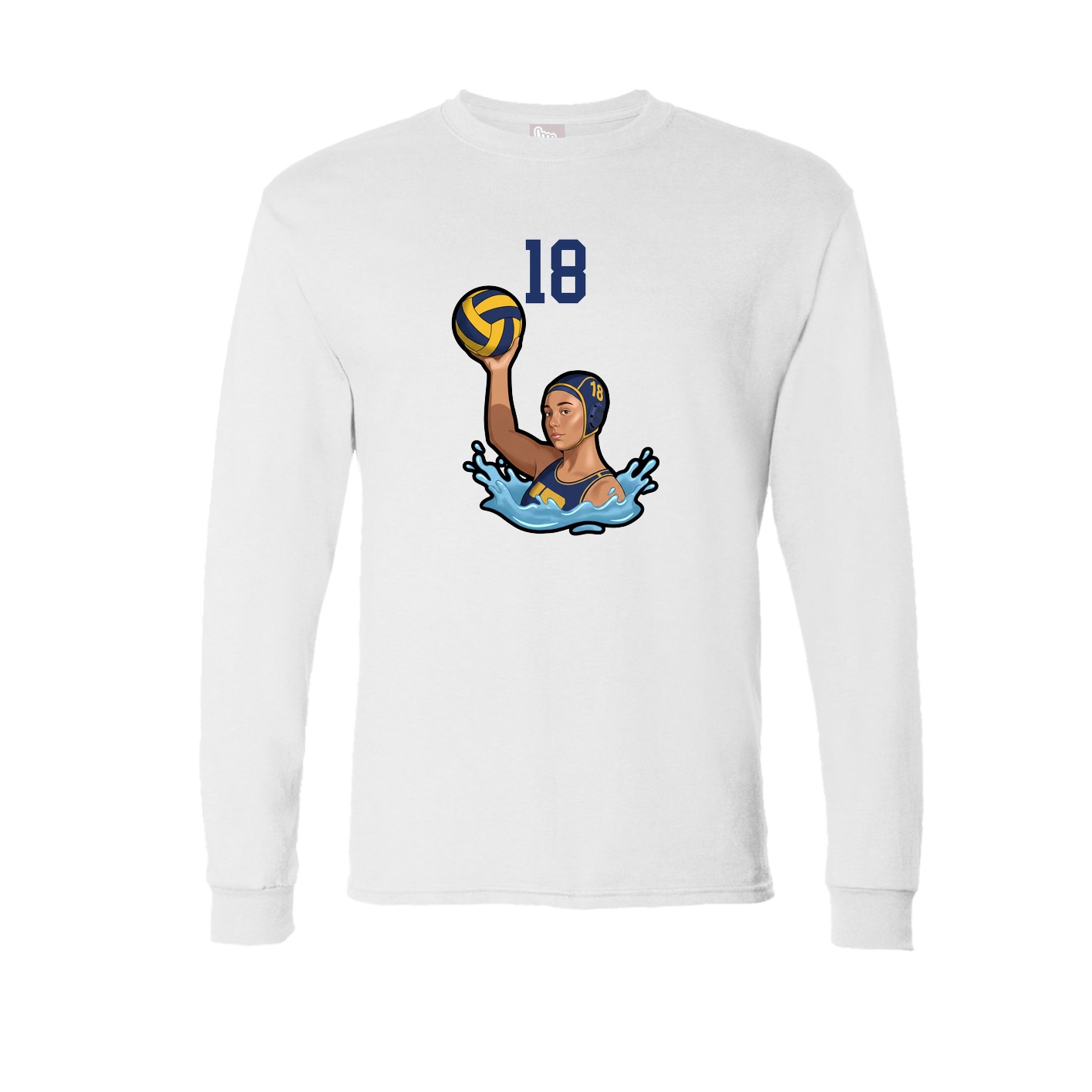 Long Sleeve Tee — Number Top in White