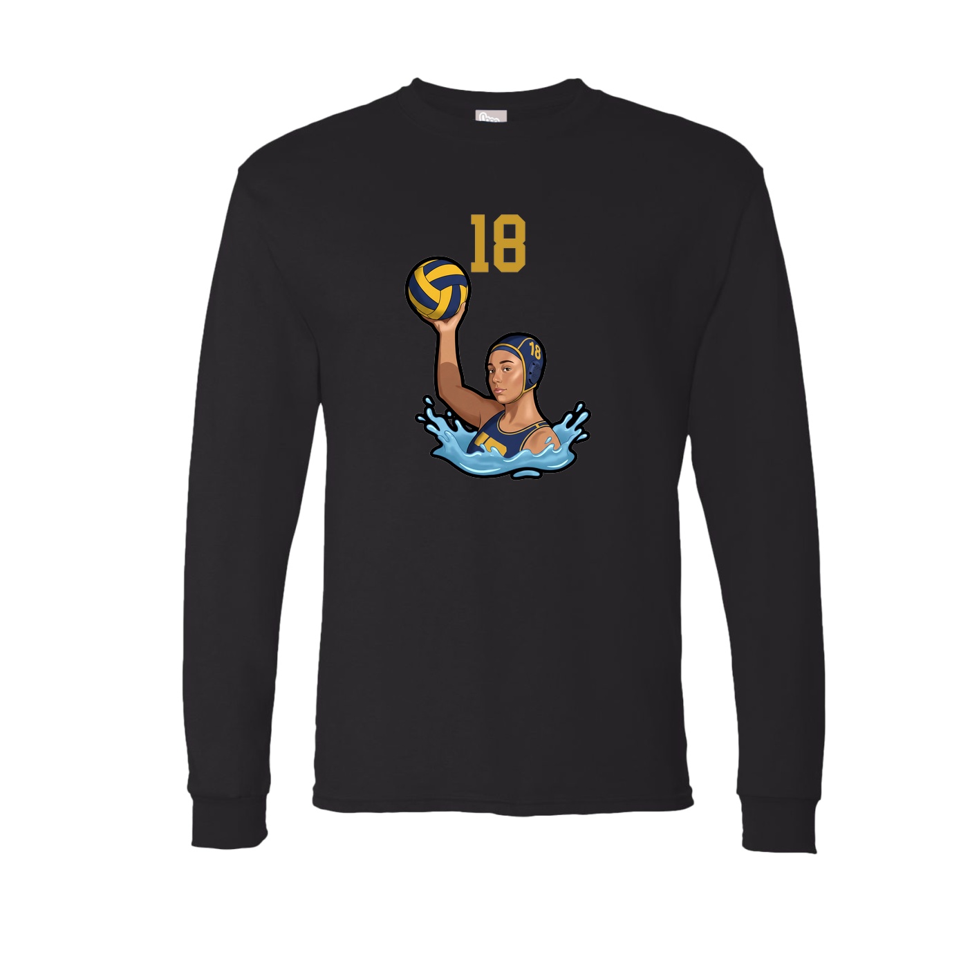 Long Sleeve Tee — Number Top in Black