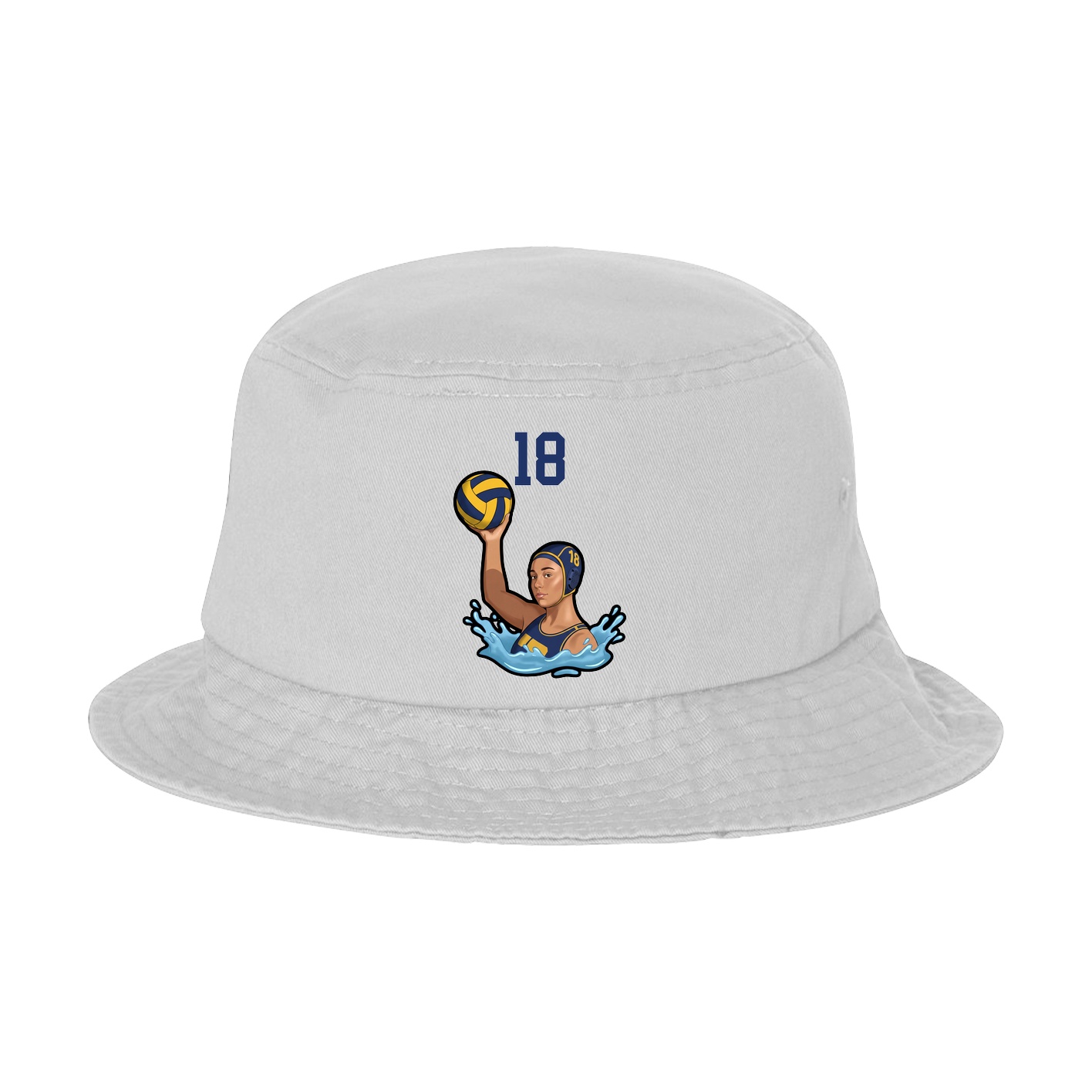 Bucket Cap — Number Top in White