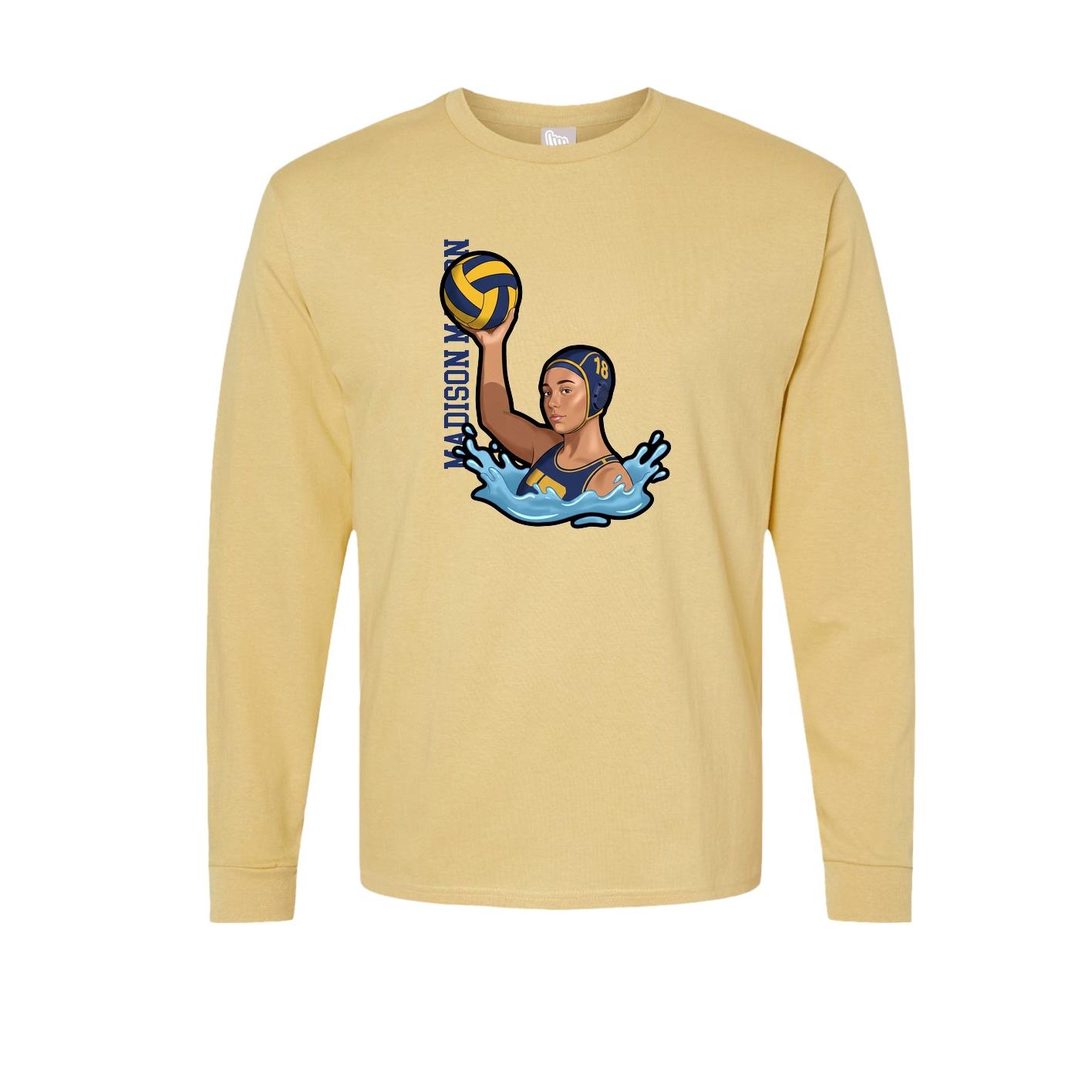 Long Sleeve Tee — Name Vertical in Vegas Gold