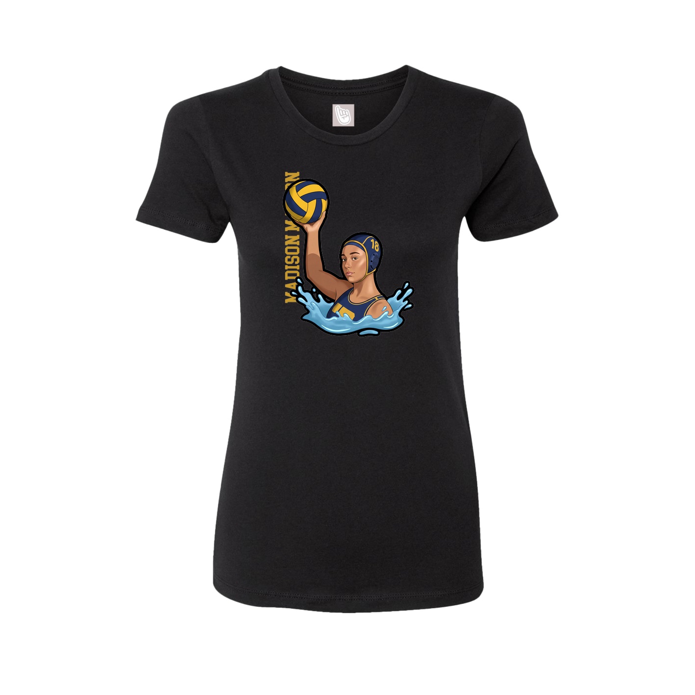 Womens Tee — Name Vertical in Black