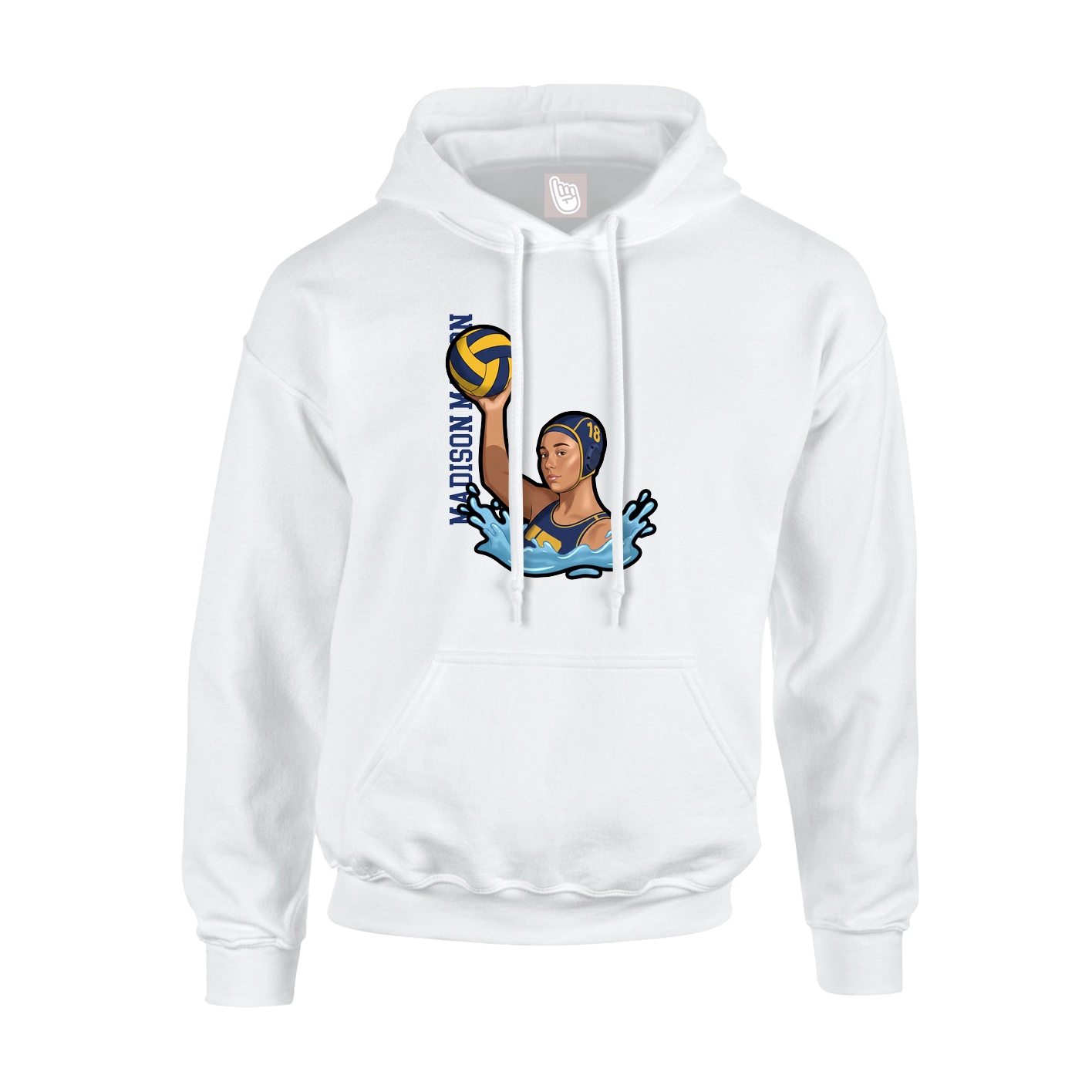 Hoodie — Name Vertical in White