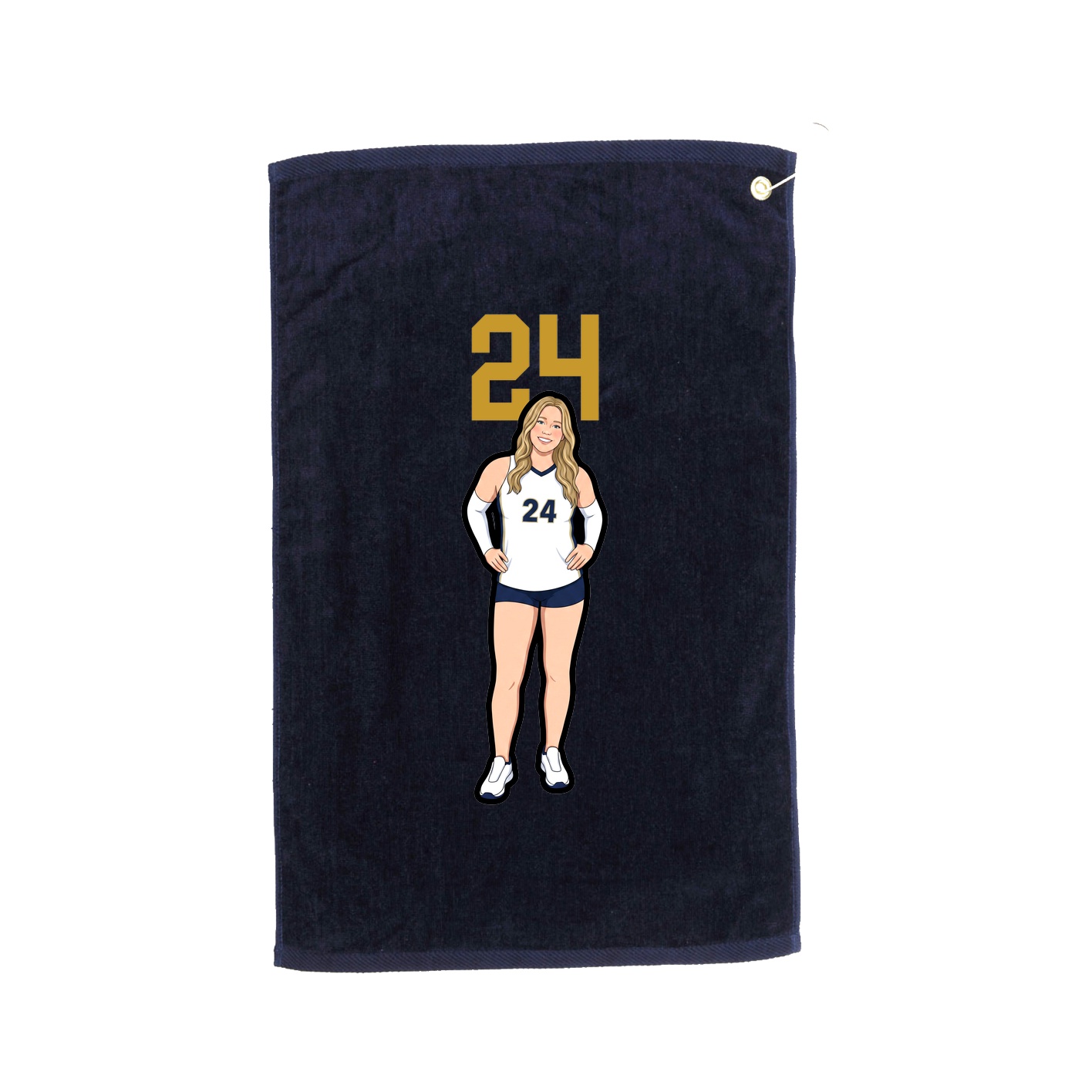 Golf Towel — Number Top in Navy