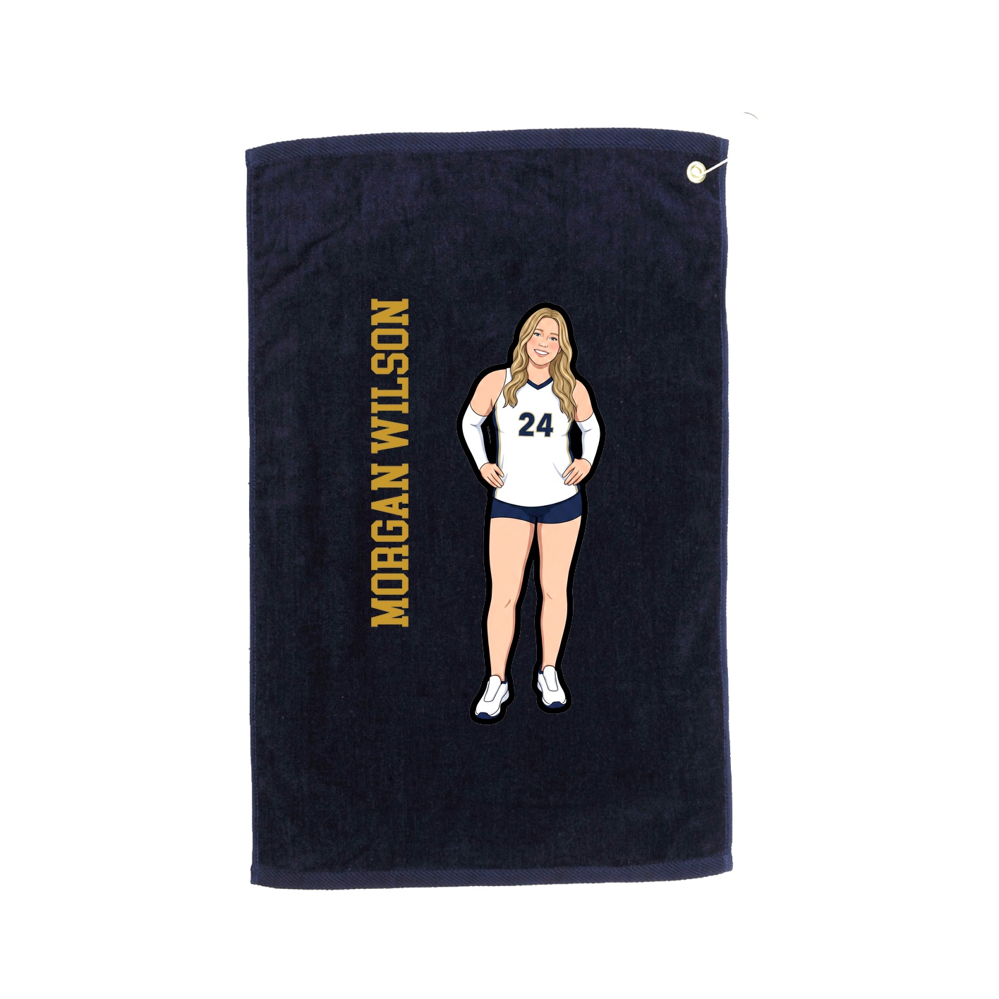 Golf Towel — Name Vertical in Navy