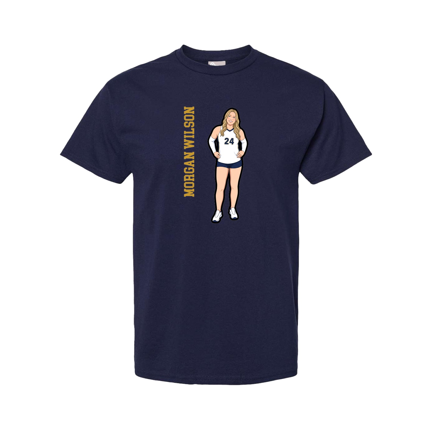Tee — Name Vertical in Navy