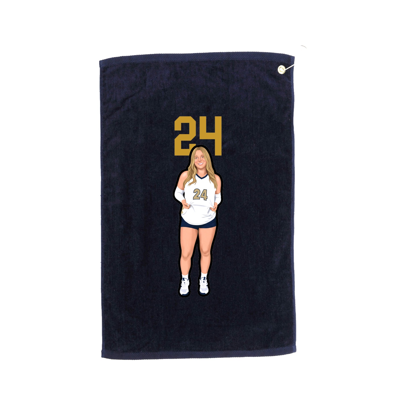 Golf Towel — Number Top in Navy