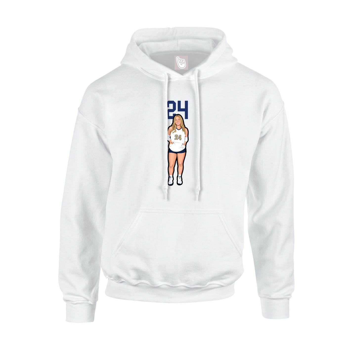 Hoodie — Number Top in White