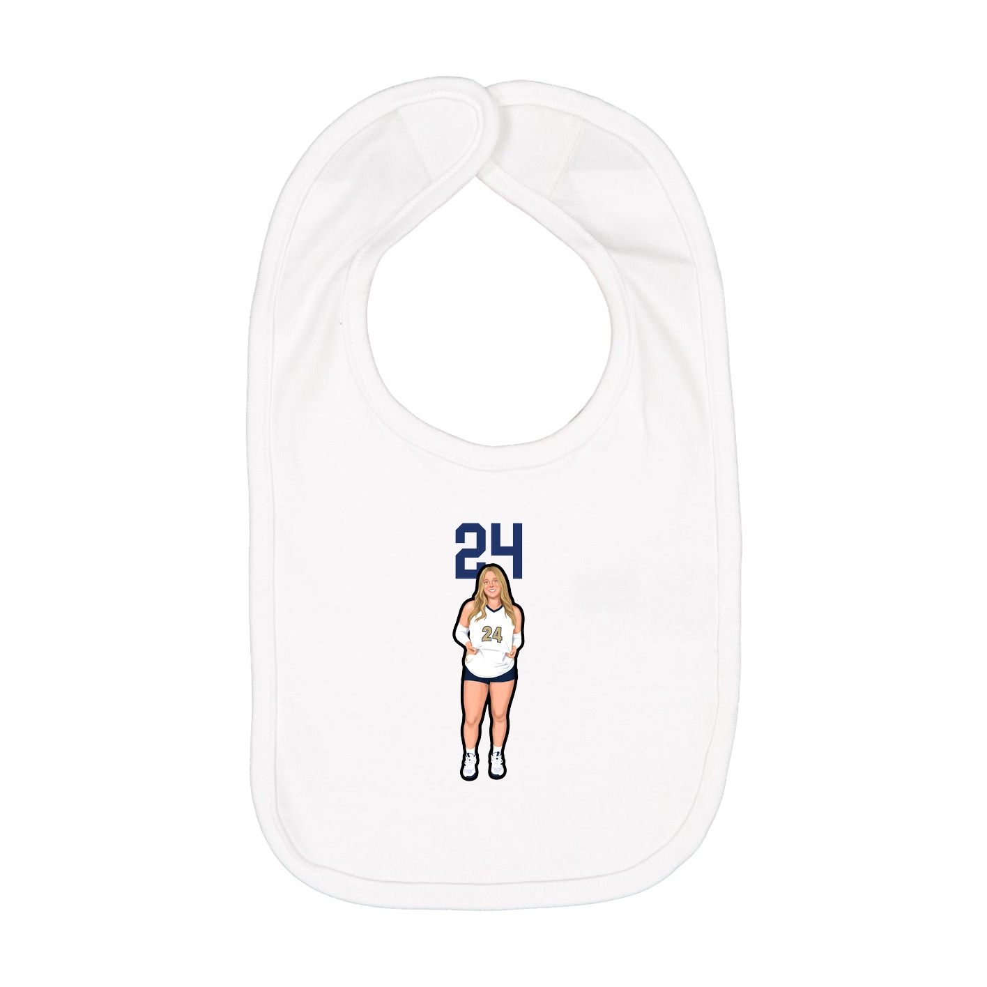 Infant Bib — Number Top in White