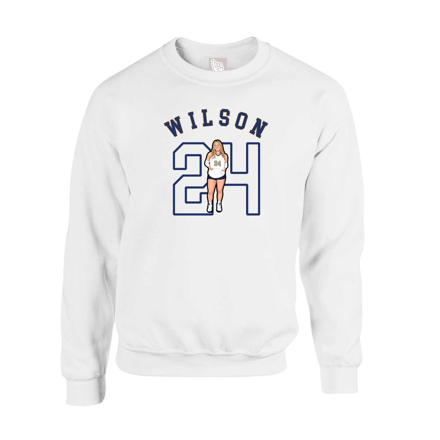 Fleece Crew — Shirsey Arch in White