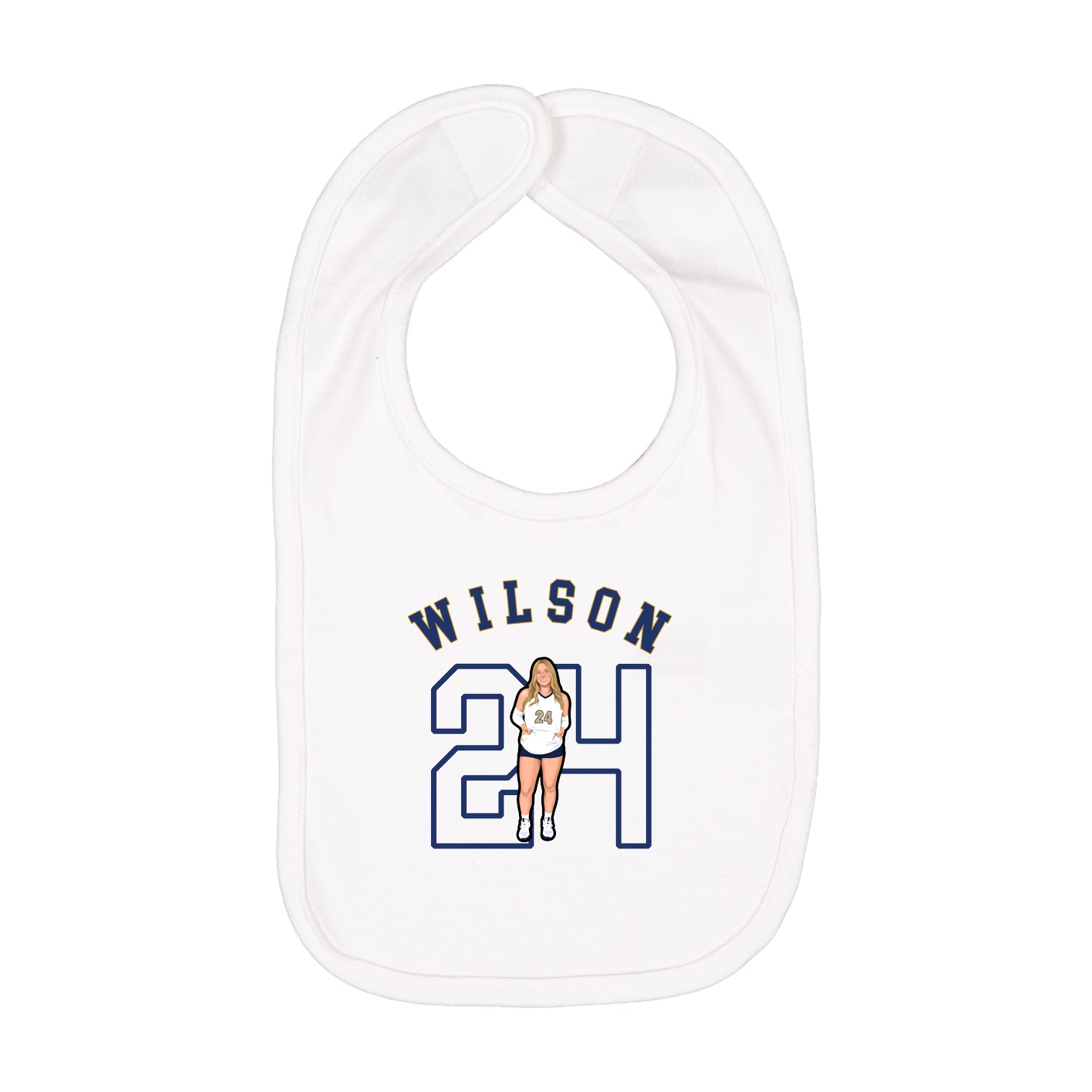 Infant Bib — Shirsey Arch in White