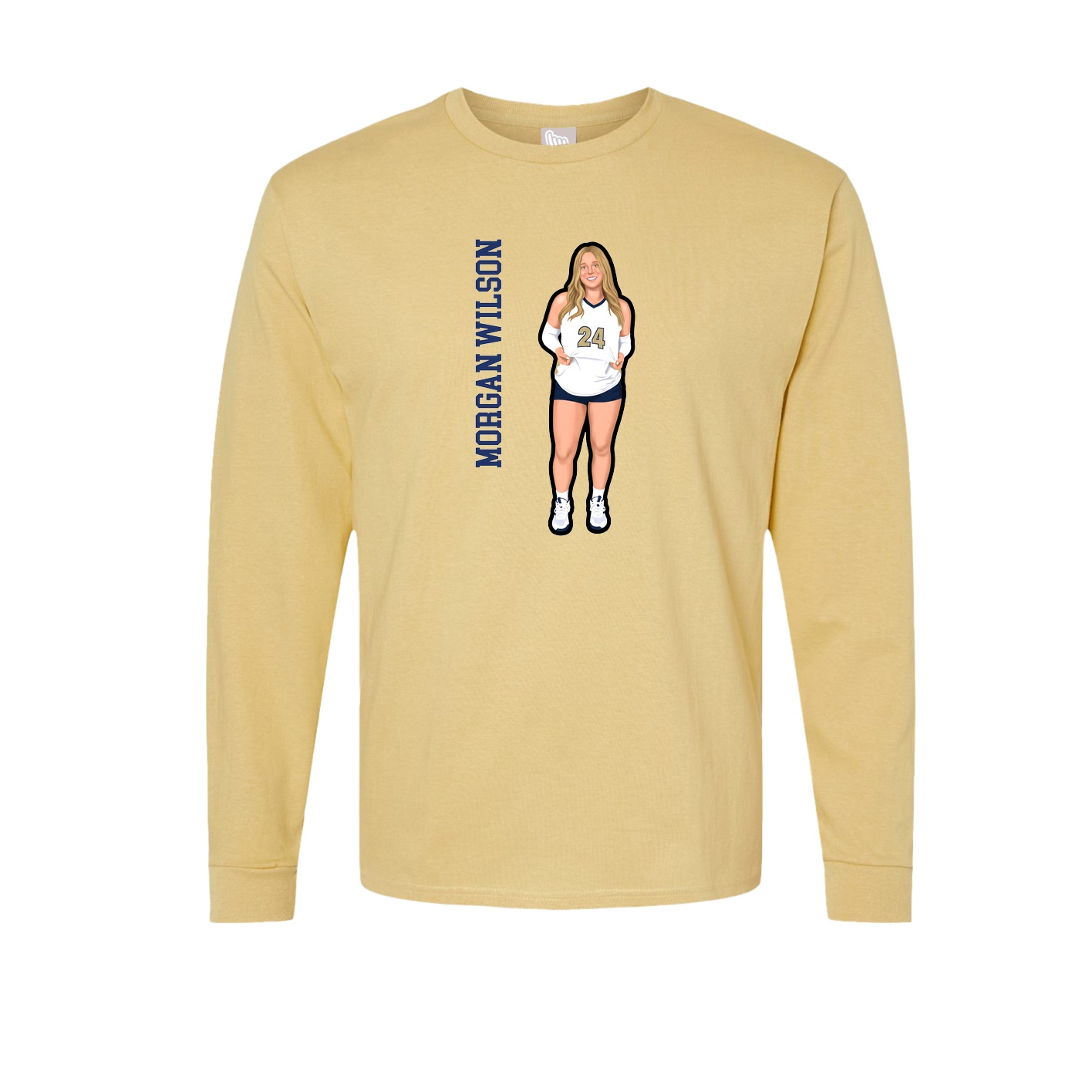 Long Sleeve Tee — Name Vertical in Vegas Gold