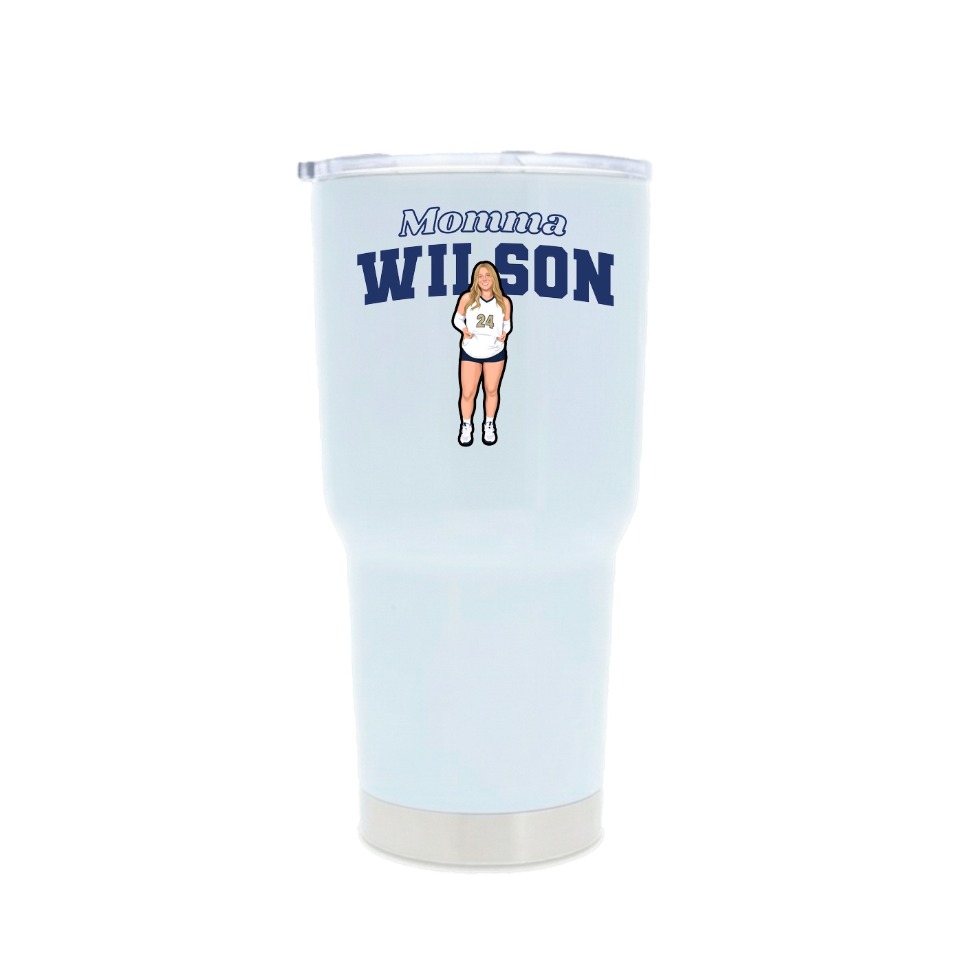 30oz Stainless Steel Tumbler — Mothers Day Block in White