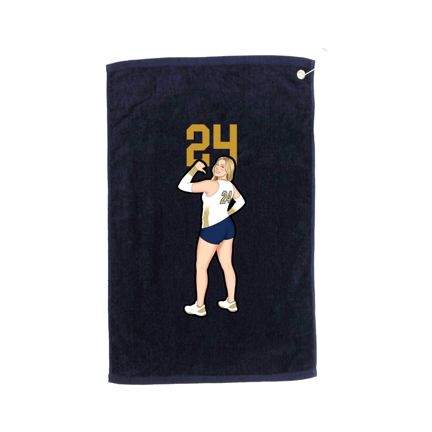 Golf Towel — Number Top in Navy