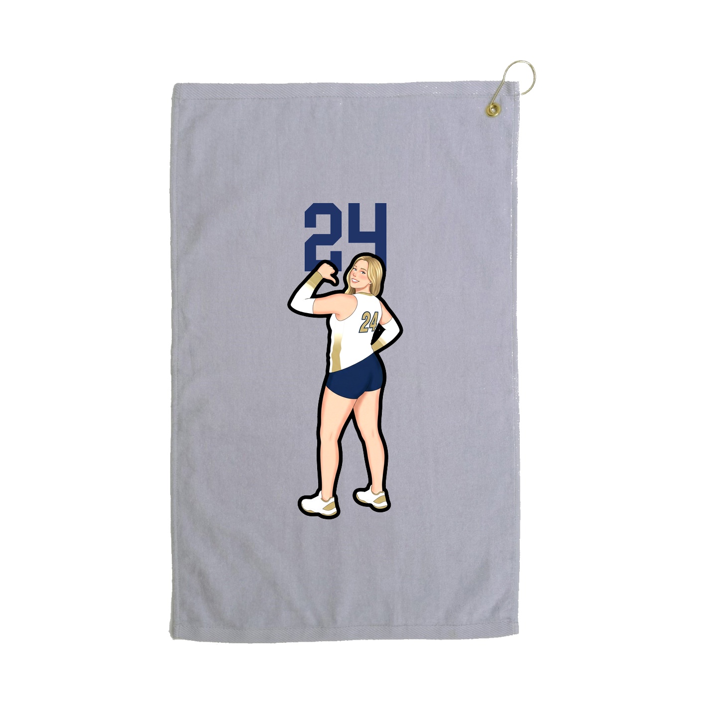 Golf Towel — Number Top in Grey