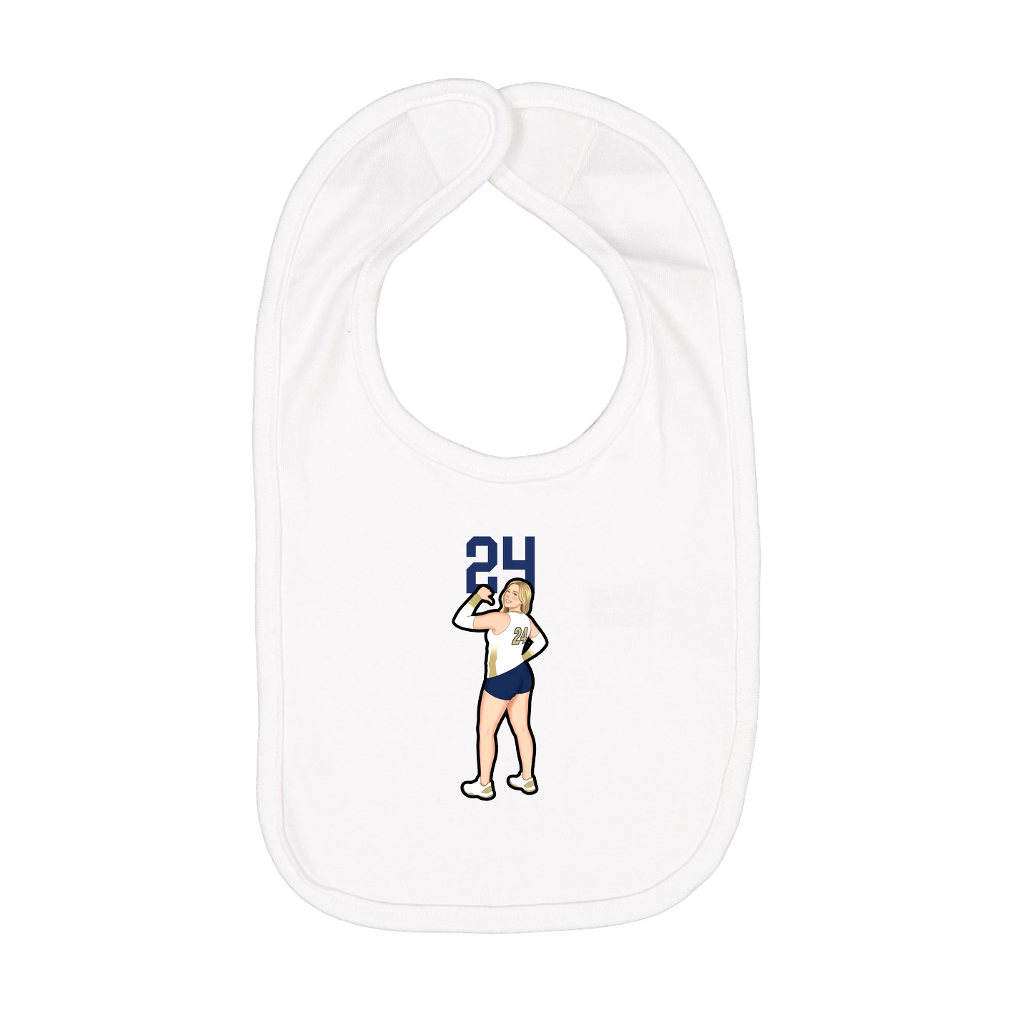 Infant Bib — Number Top in White