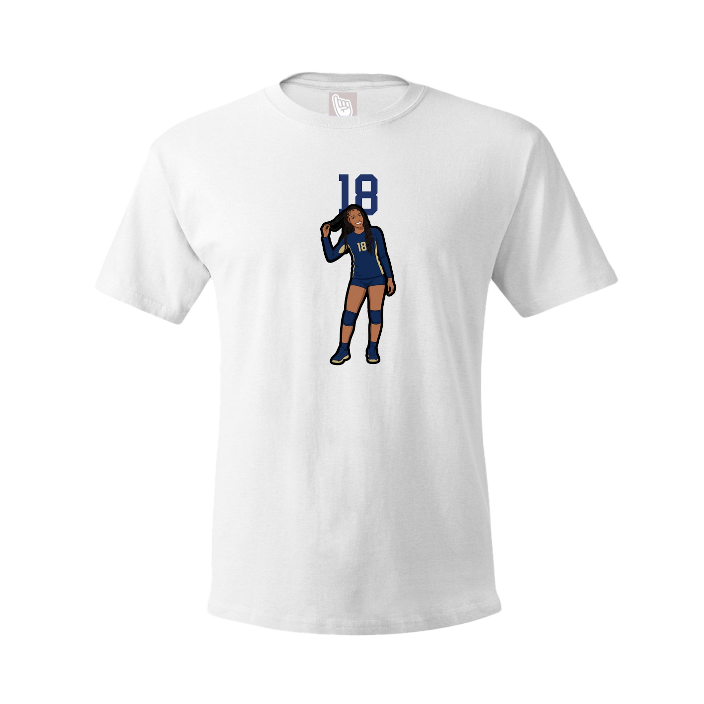 Youth Tee — Number Top in White