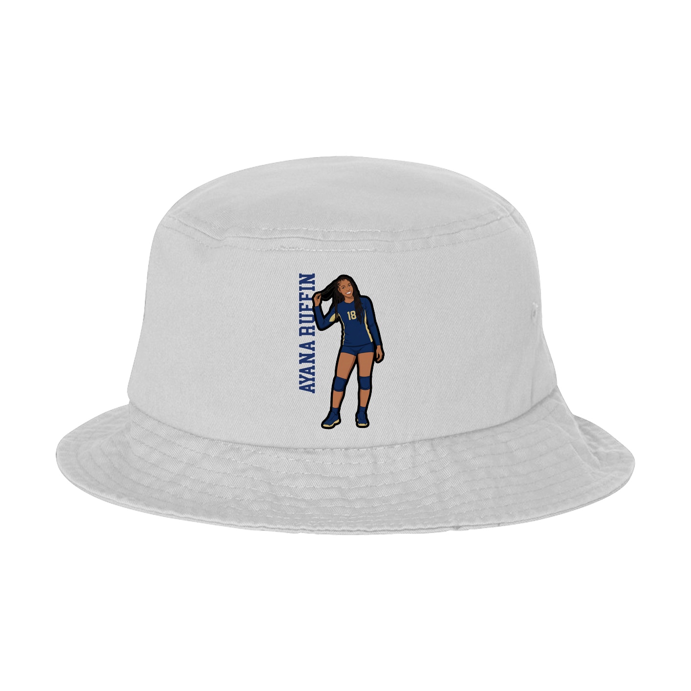 Bucket Cap — Name Vertical in White
