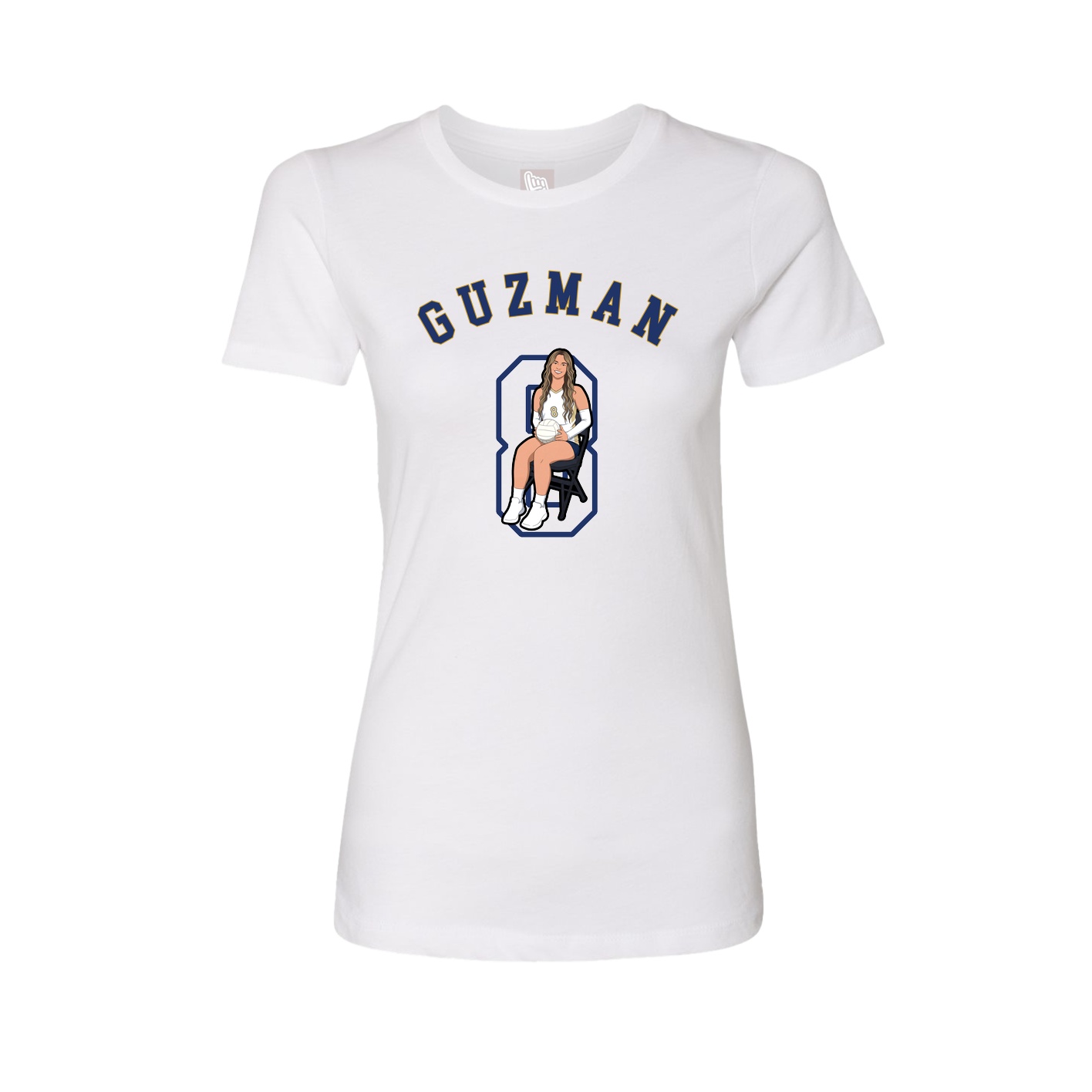 Fitted Women's Tee — Shirsey Arch in White