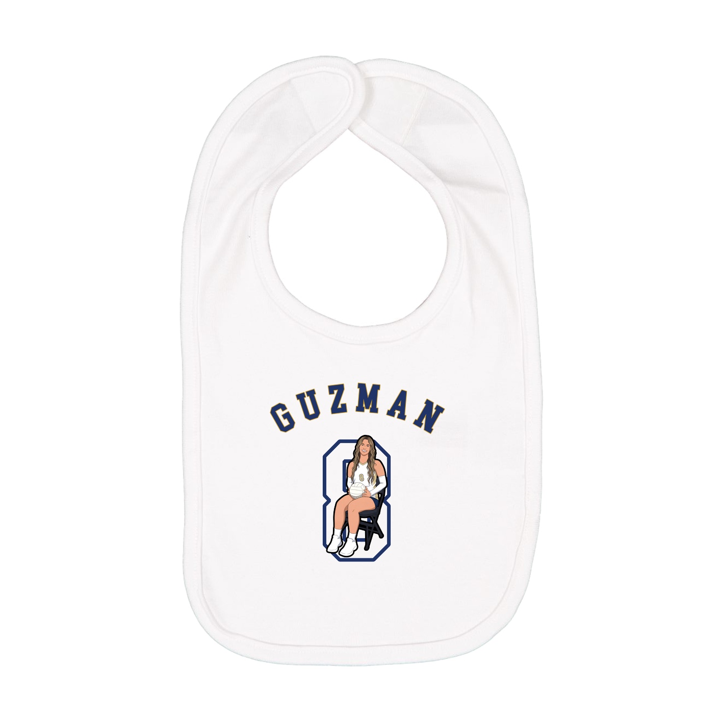 Infant Bib — Shirsey Arch in White