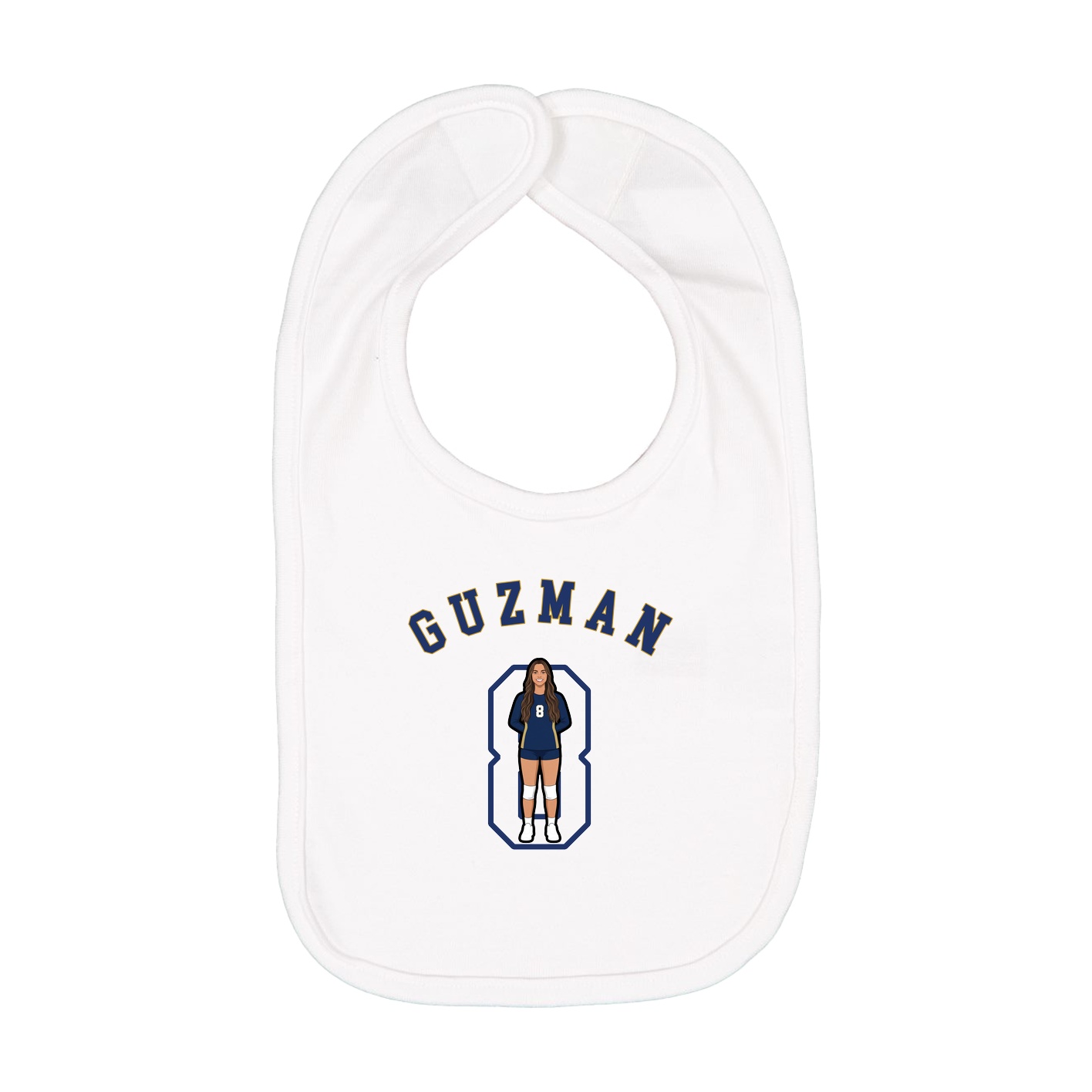 Infant Bib — Shirsey Arch in White