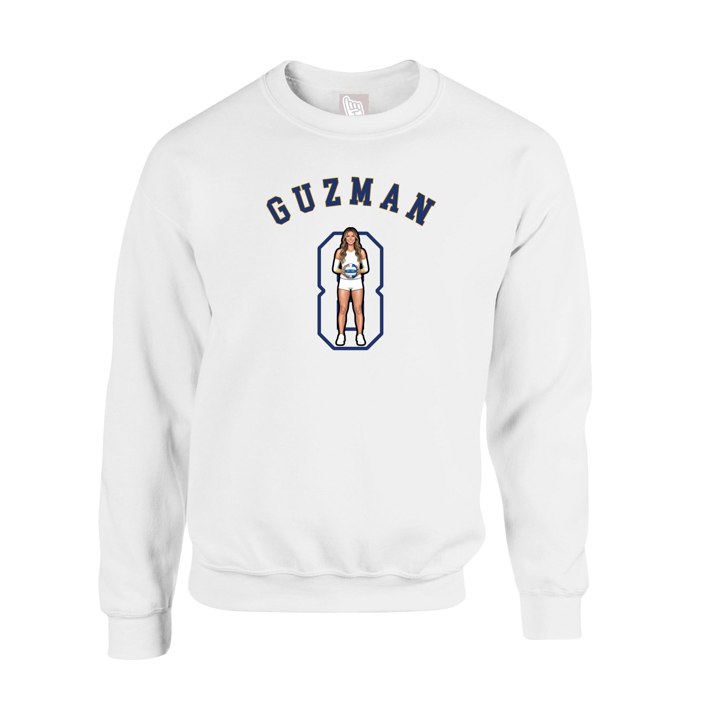 Fleece Crew — Shirsey Arch in White
