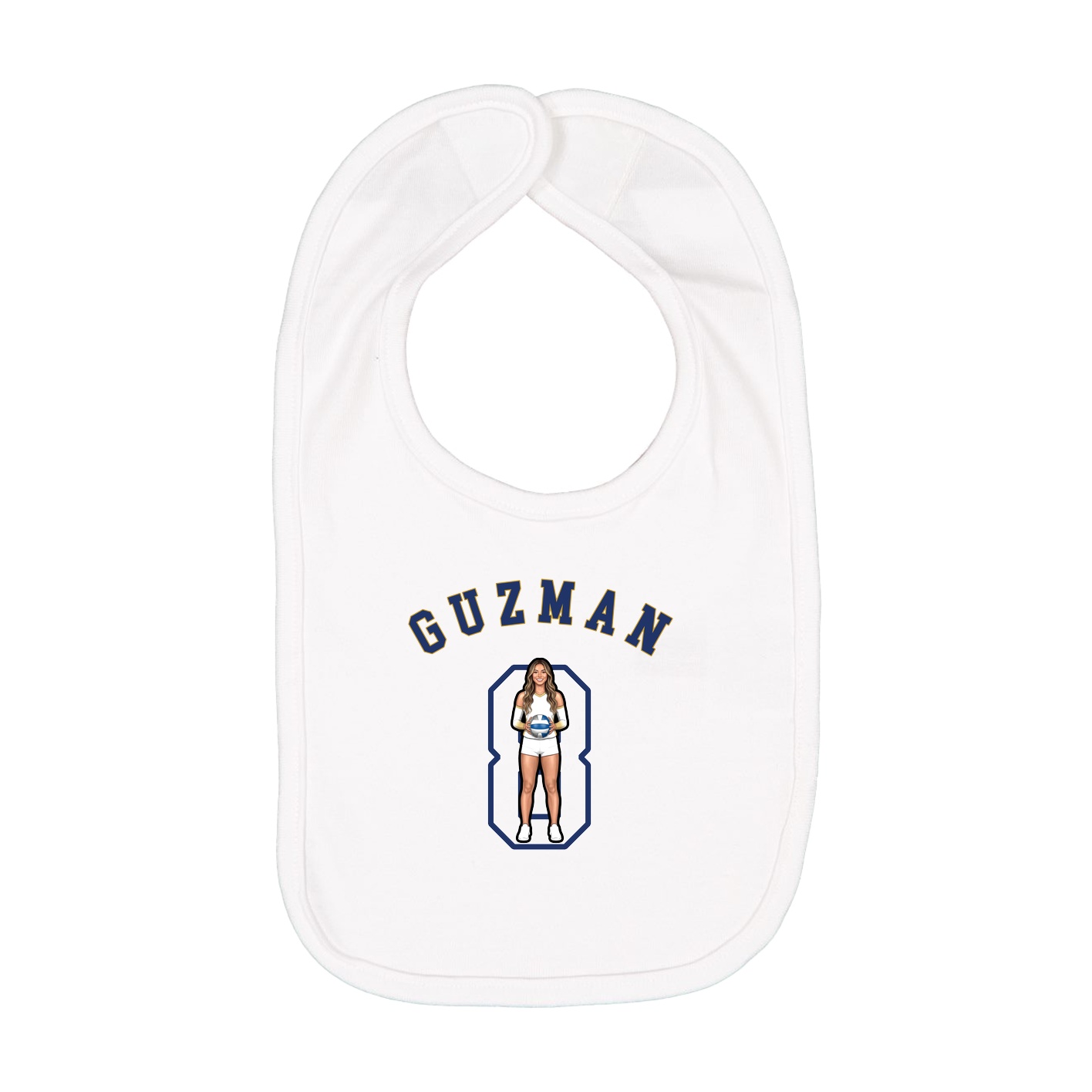 Infant Bib — Shirsey Arch in White