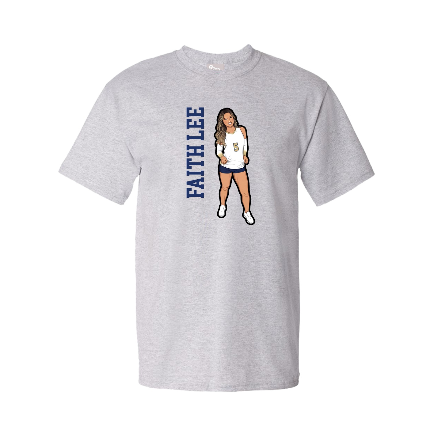 Tee — Name Vertical in Grey