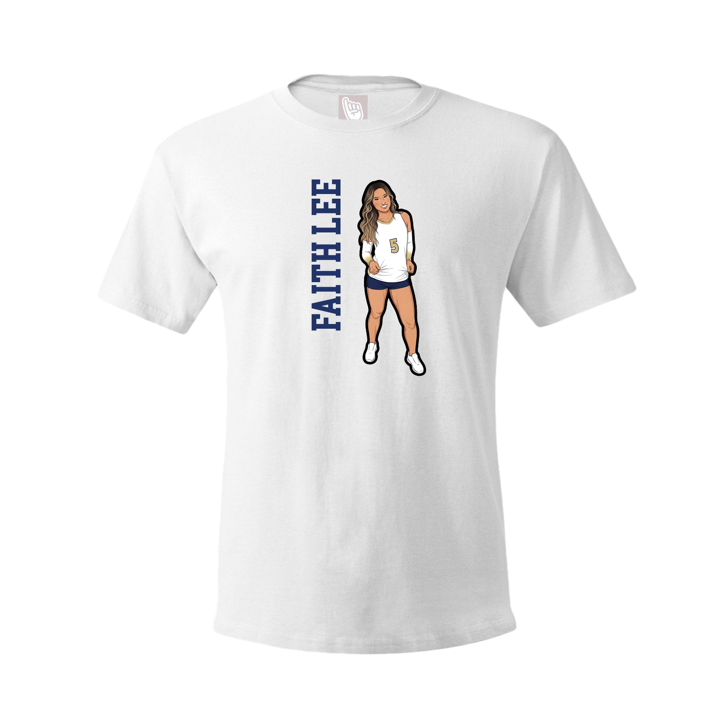 Youth Tee — Name Vertical in White