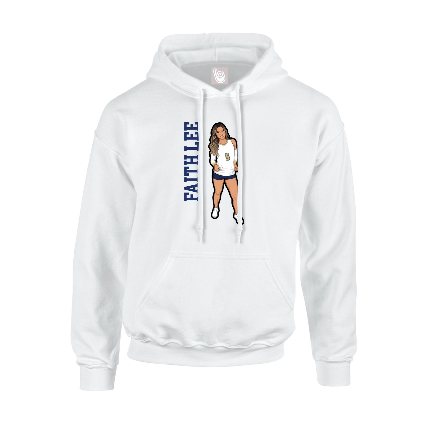 Youth Hoodie — Name Vertical in White