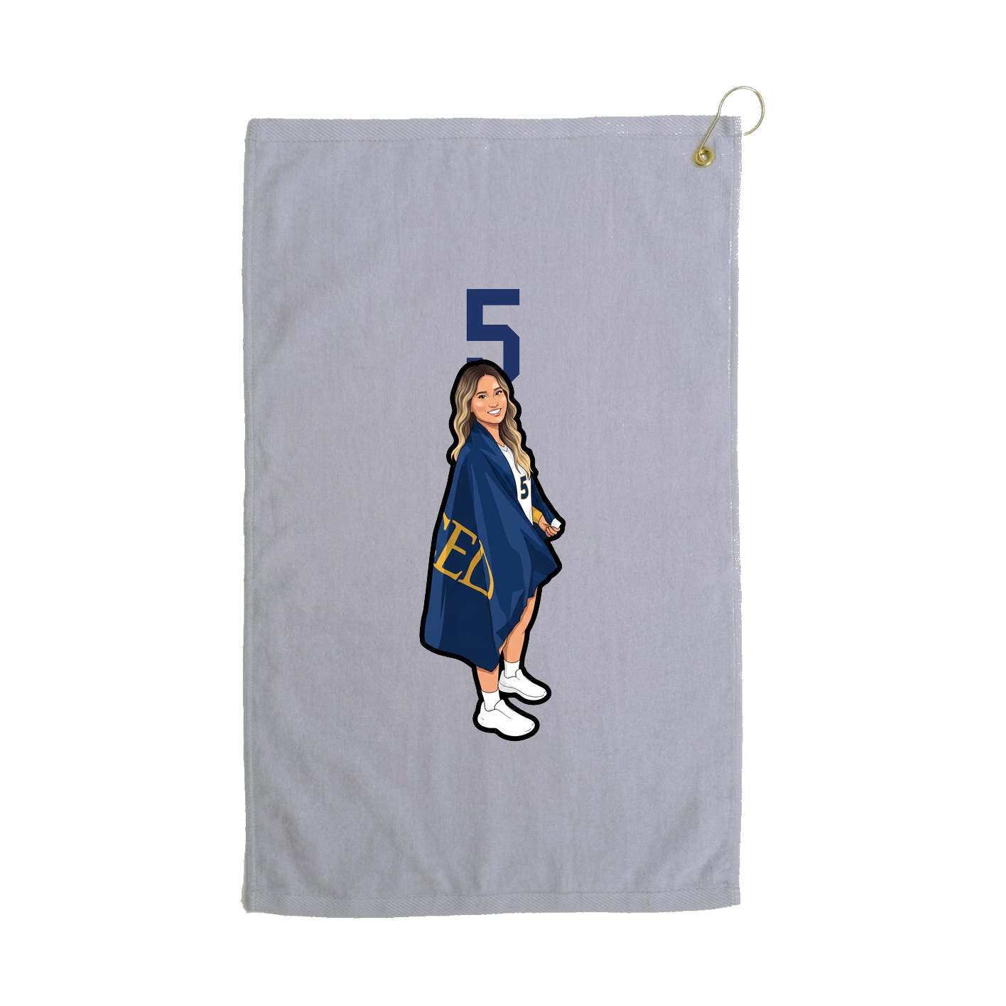 Golf Towel — Number Top in Grey
