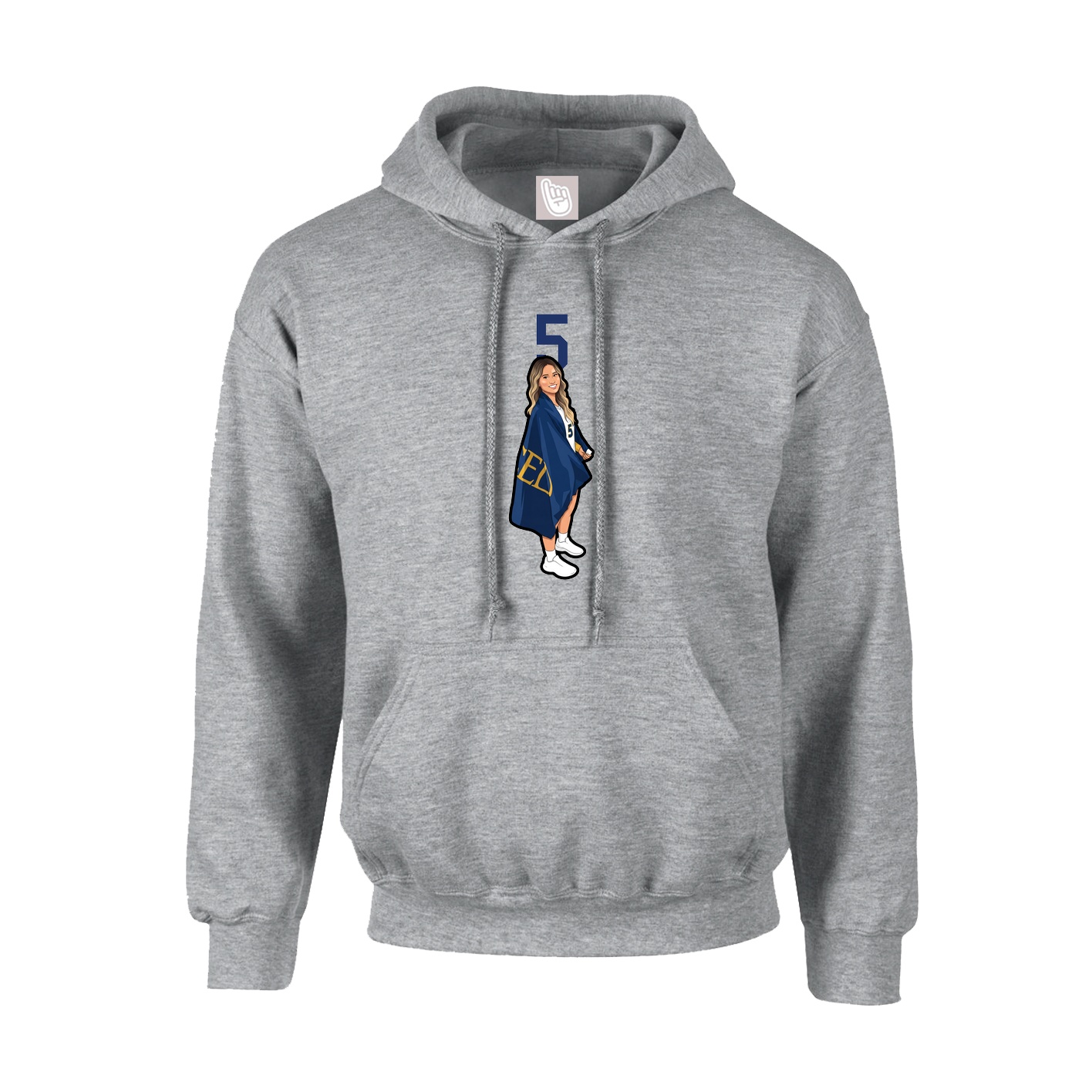 Youth Hoodie — Number Top in Grey