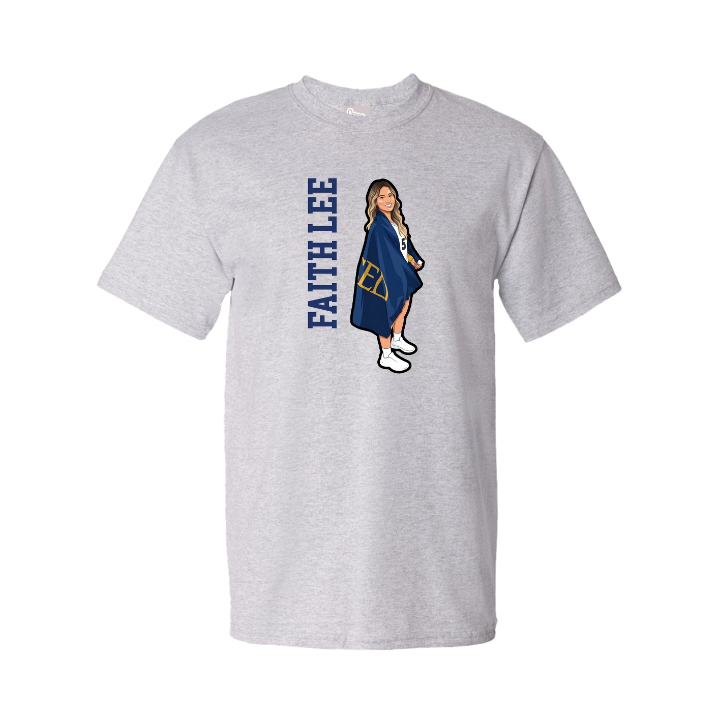Tee — Name Vertical in Grey