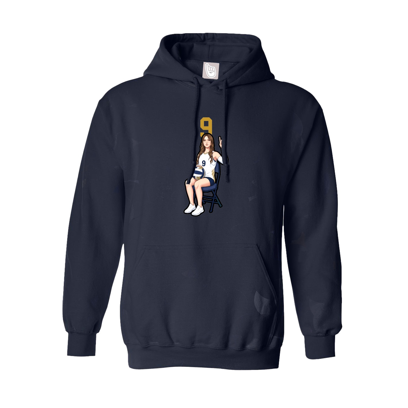 Hoodie — Number Top in Navy