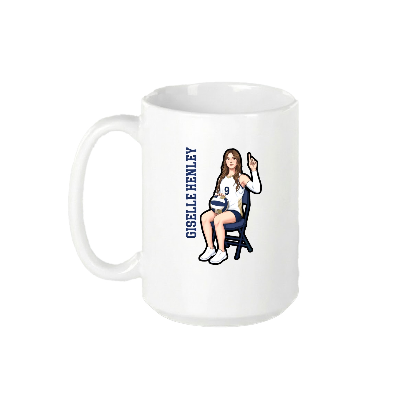 15oz Coffee Mug — Name Vertical in White