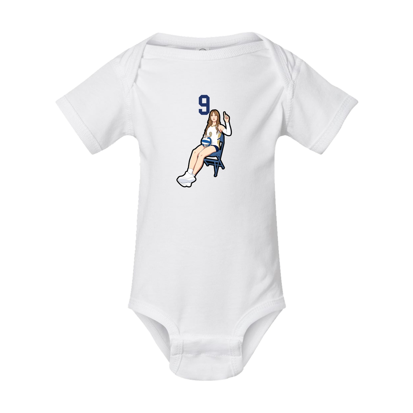 Baby Onesie — Number Top in White
