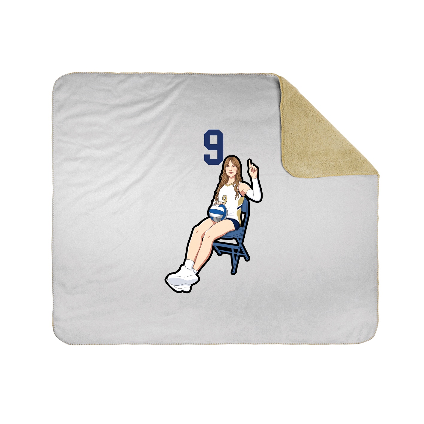 Throw Blanket — Number Top in White