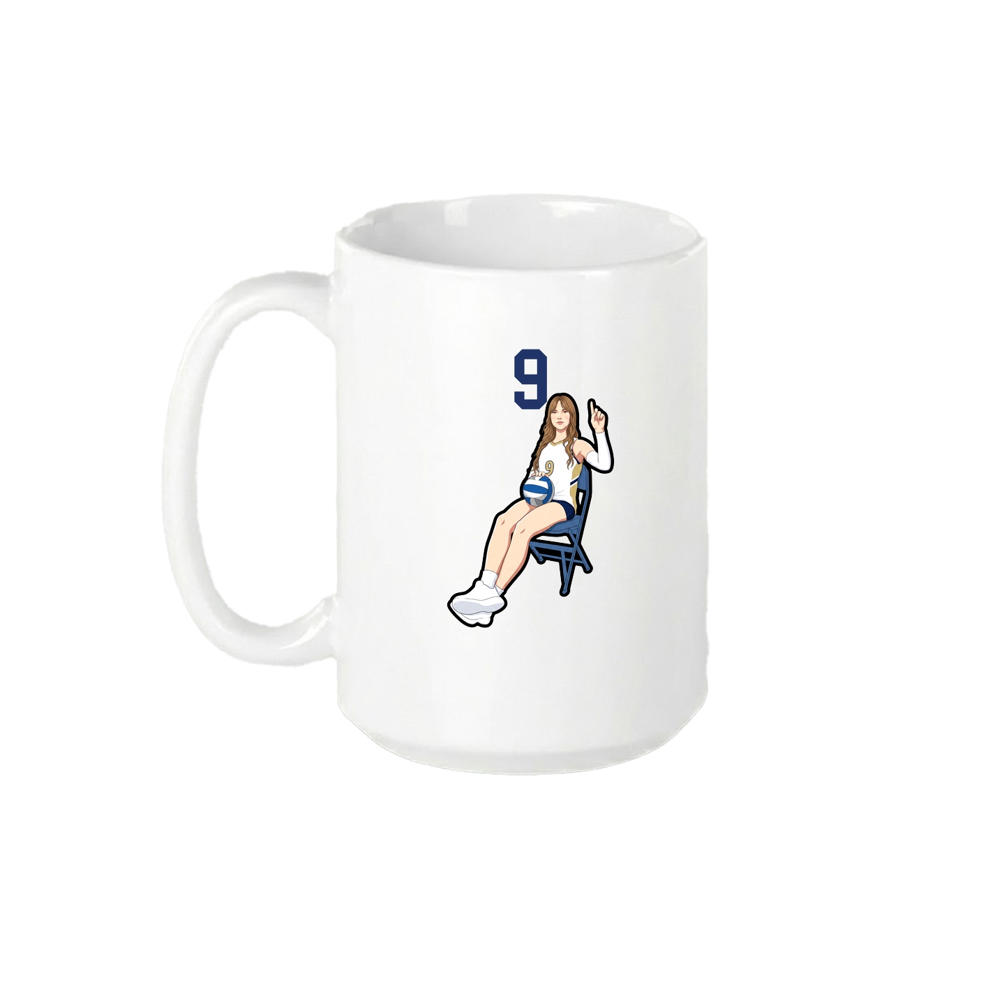 15oz Coffee Mug — Number Top in White