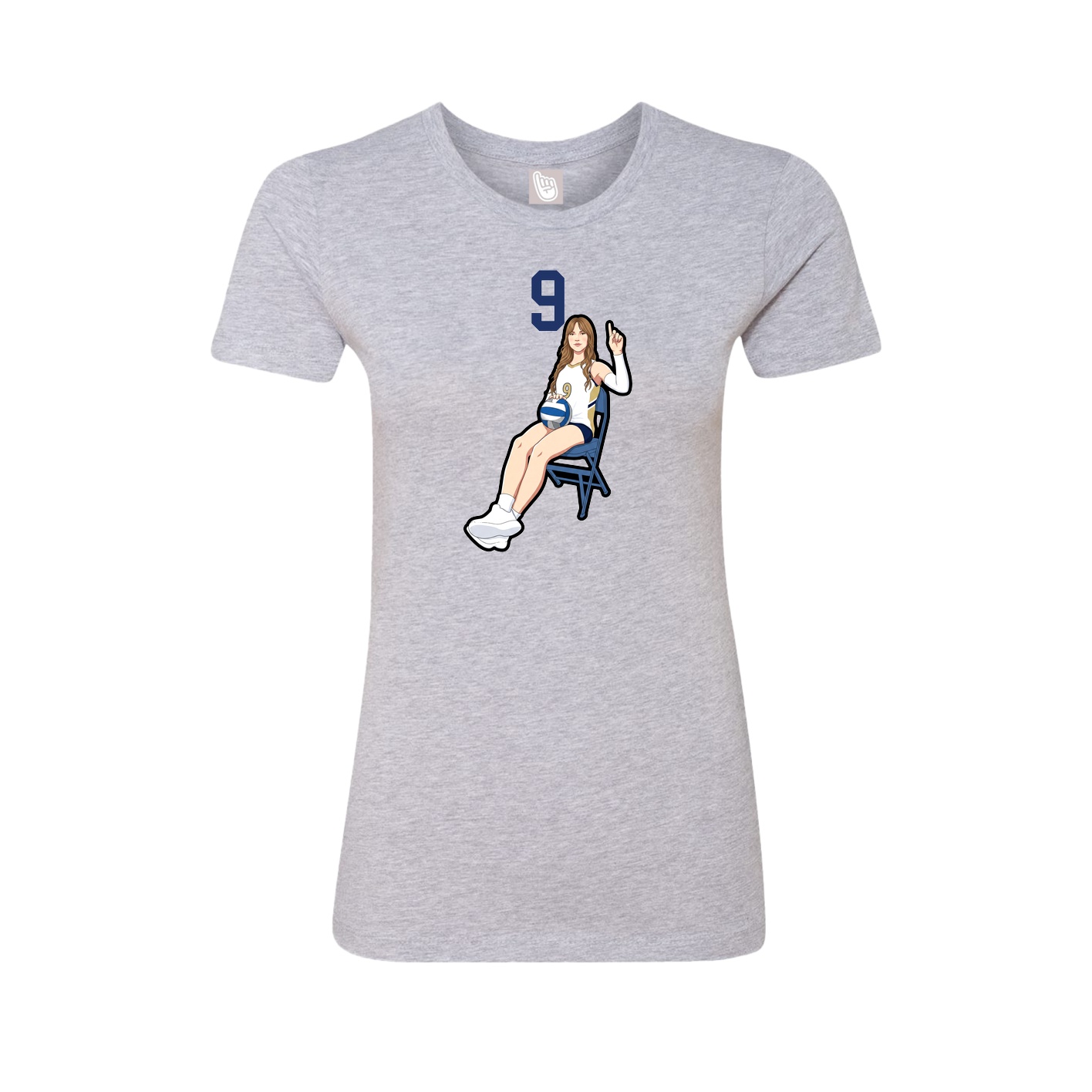 Womens Tee — Number Top in Grey
