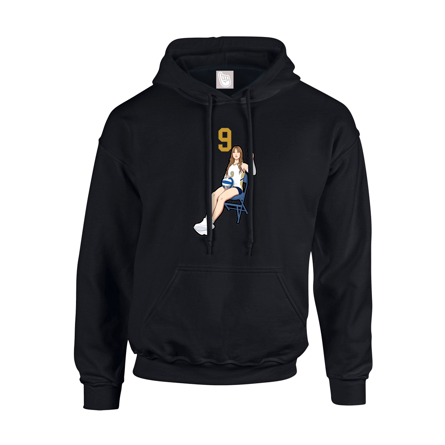 Hoodie — Number Top in Black