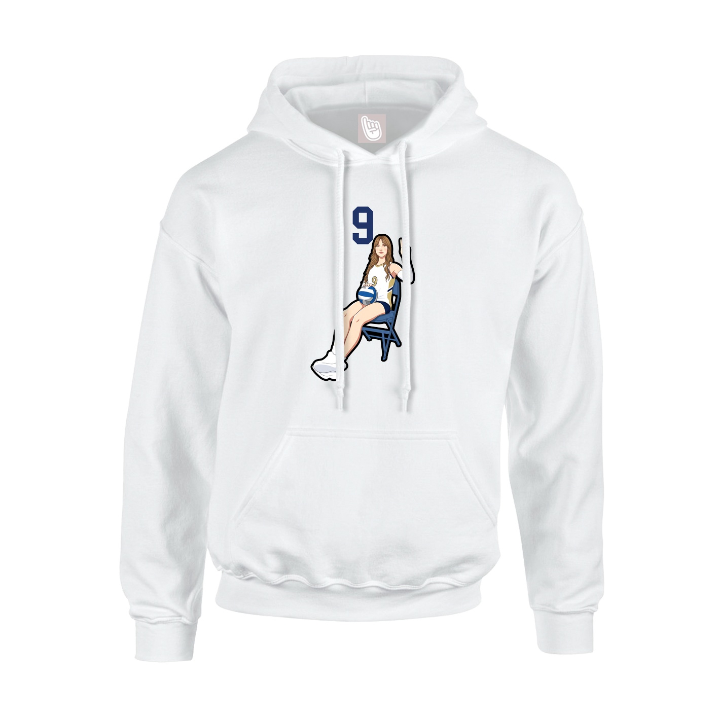 Hoodie — Number Top in White