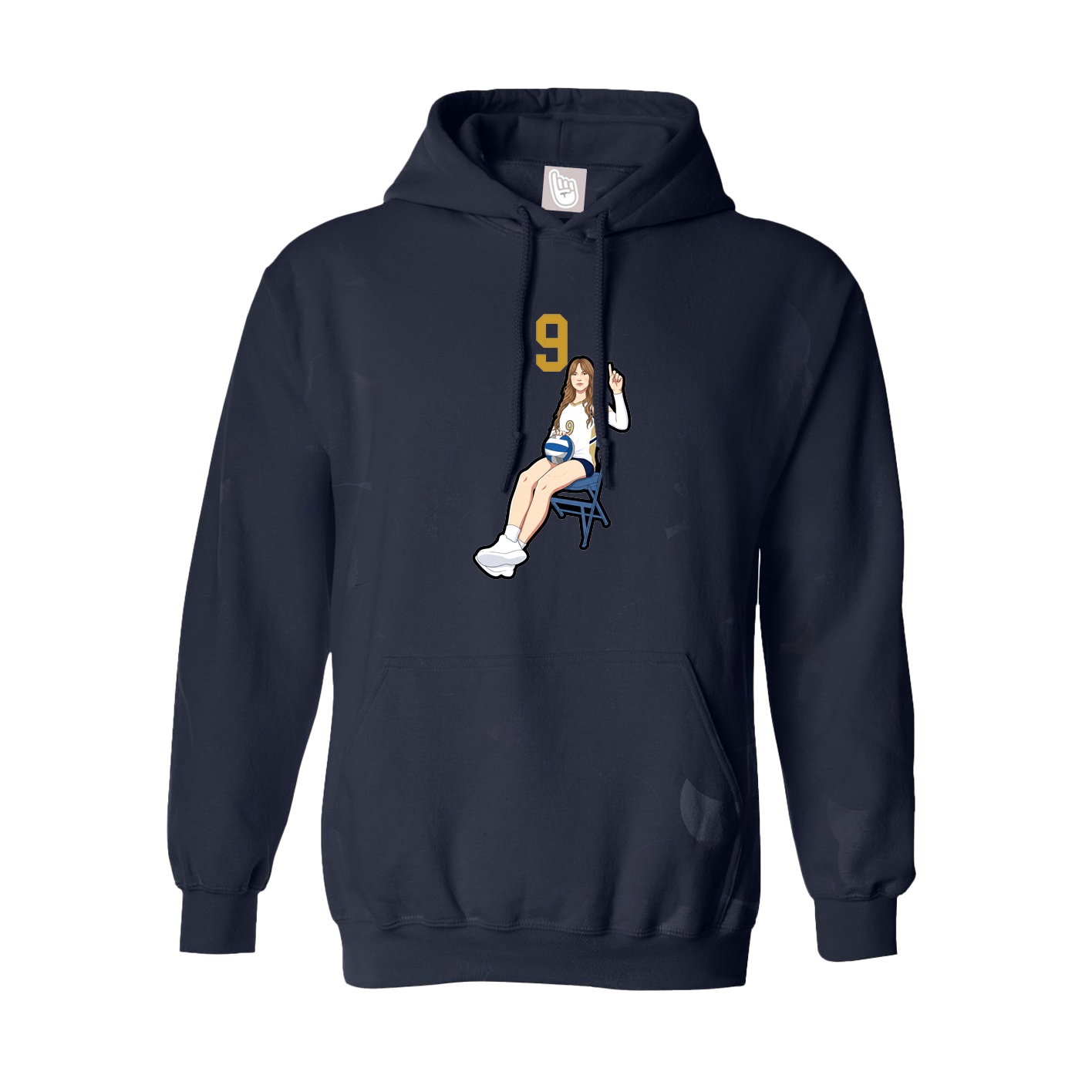 Youth Hoodie — Number Top in Navy
