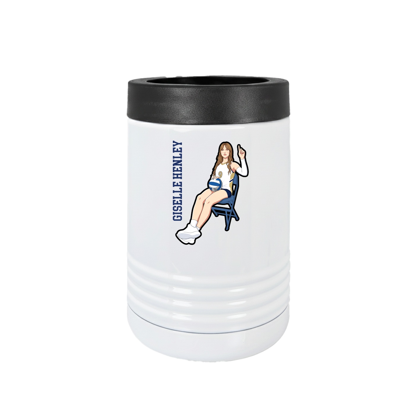 Beverage Holder — Name Vertical in White