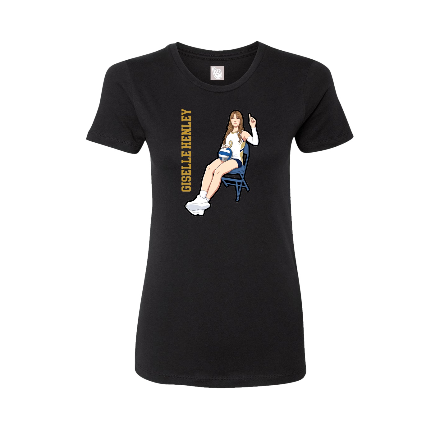 Womens Tee — Name Vertical in Black