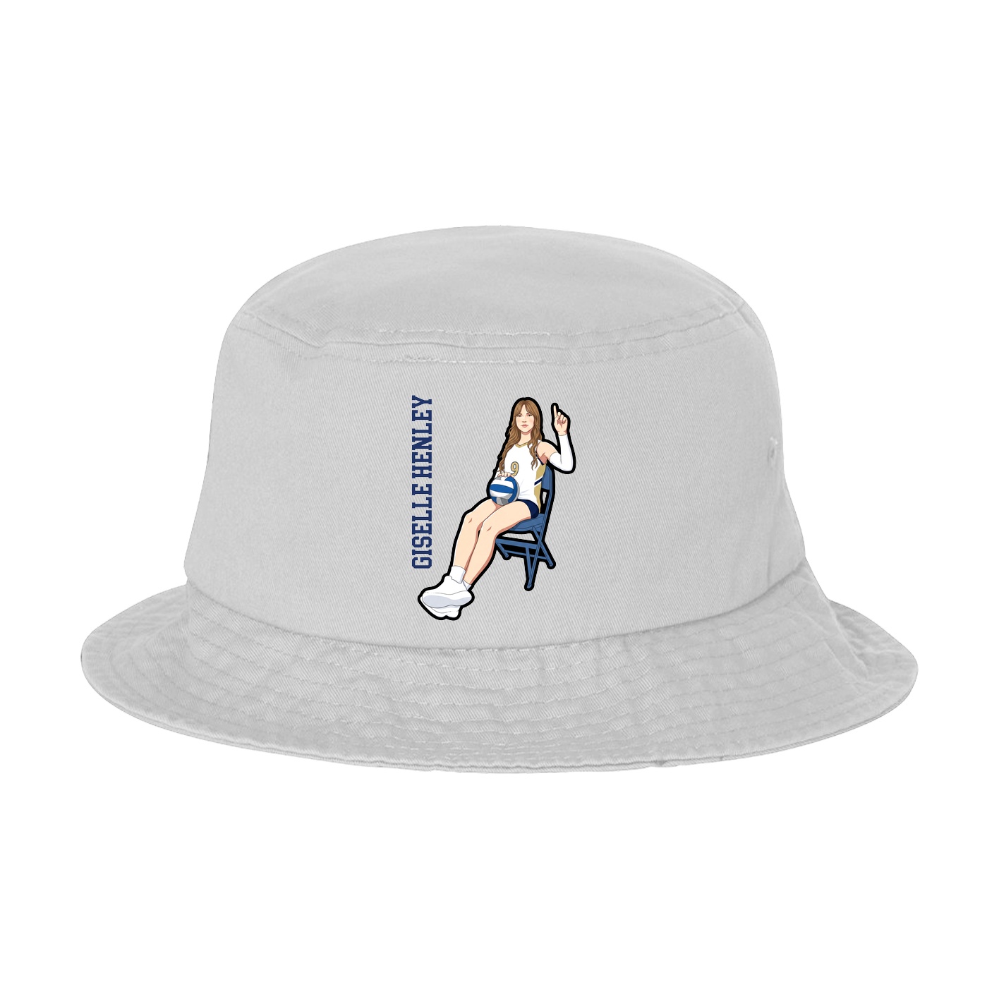 Bucket Cap — Name Vertical in White