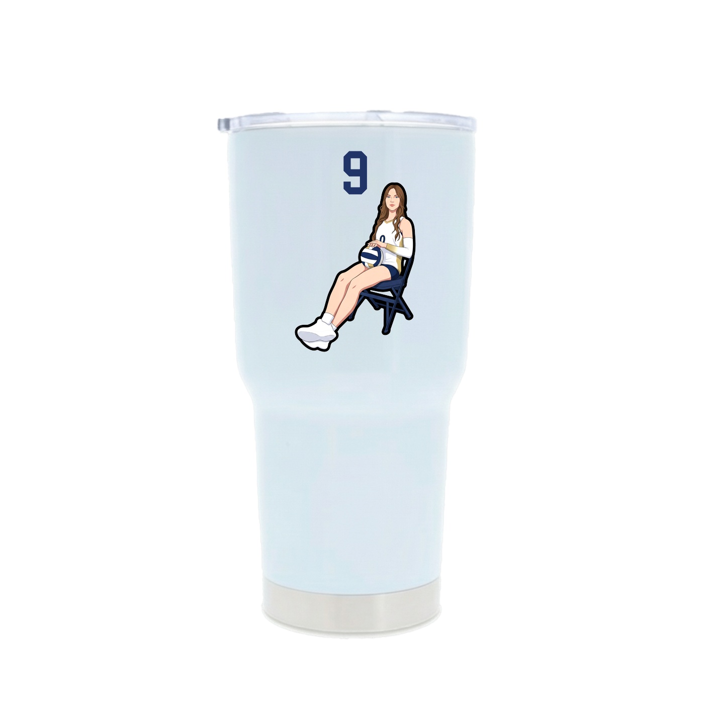 30oz Stainless Steel Tumbler — Number Top in White