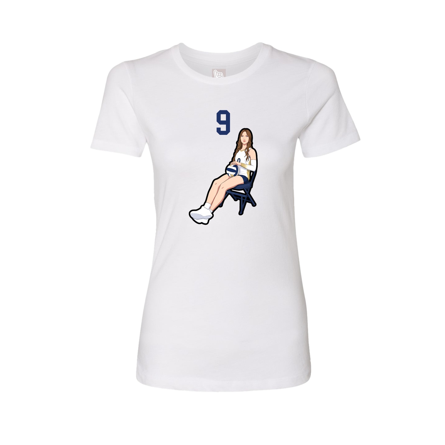 Fitted Women's Tee — Number Top in White
